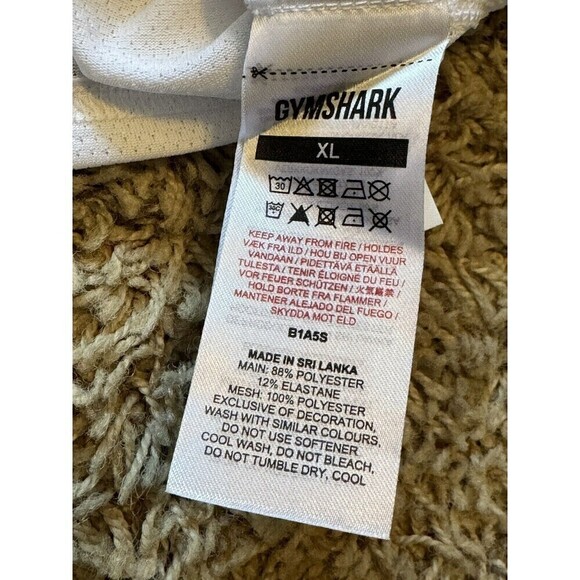 Gymshark Pulse Crop Tank White Womens Size XL Logo Stretch Athletic Workout - Picture 6 of 8